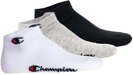 Unisex Socken, 3er Pack - Quarter Socken, Basic, Logo Schwarz/Wei/Grau EU 39-42