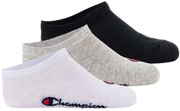 Kinder Socken, 3er Pack - Sneaker Socken, Logo, einfarbig Schwarz/Grau/Wei 31-34