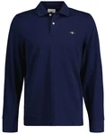 GANT Poloshirt Regular Shield Longsleeve Pique Rugger Blau/blau
