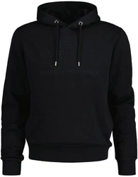GANT Herren Hoodie REGULAR TONAL SHIELD HOODIE Schwarz/schwarz