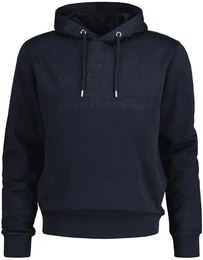 Herren Hoodie - REGULAR TONAL SHIELD HOODIE, Kapuzen-Sweatshirt, Logo Blau L