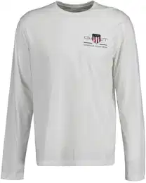 Herren Langarmshirt - REGULAR MEDIUM ARCHIVE SHIELD, Longsleeve, Baumwolle Wei 2XL