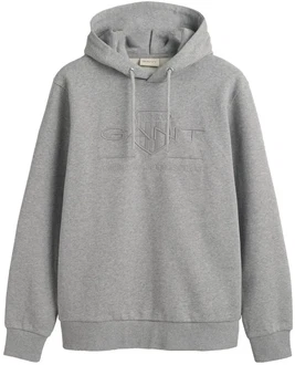 Gant Sweatshirt Regular Tonal Shield Hoodie grau