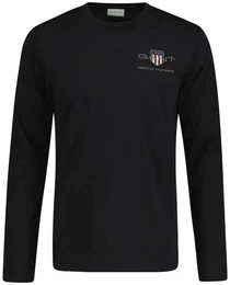 Herren Langarmshirt - REGULAR MEDIUM ARCHIVE SHIELD, Longsleeve, Baumwolle Schwarz 4XL