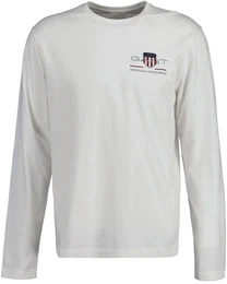 Herren Langarmshirt - REGULAR MEDIUM ARCHIVE SHIELD, Longsleeve, Baumwolle Wei 3XL