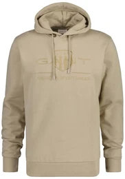 Herren Hoodie - REGULAR TONAL SHIELD HOODIE, Kapuzen-Sweatshirt, Logo Beige 4XL