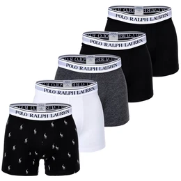 POLO Herren Boxer Shorts, 5er Pack - CLSSIC TRUNK-5 PACK, Cotton Stretch, Logobund Schwarz/Grau/Wei S