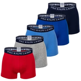 POLO Herren Boxer Shorts, 5er Pack - CLSSIC TRUNK-5 PACK, Cotton Stretch, Logobund Blau/Rot/Grau 2XL