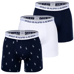 POLO Herren Boxer Shorts, 3er Pack - BOXER BRIEF - 3 PACK, Cotton Stretch, Logobund Dunkelblau/Wei 2XL