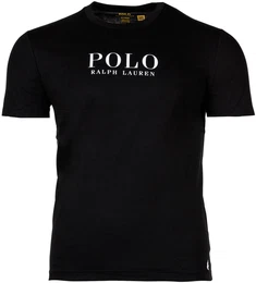 POLO Herren T-Shirt - CREW-SLEEP TOP, Schlafshirt, kurz, Rundhals, Baumwolle Schwarz L