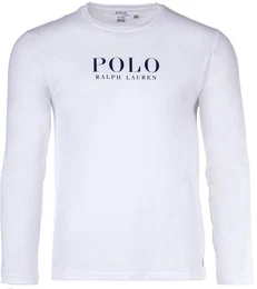 POLO Herren Longsleeve - CREW-SLEEP TOP, Schlafshirt, Langarm, Rundhals, Baumwolle Wei XL