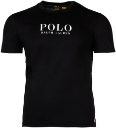 POLO Herren T-Shirt - CREW-SLEEP TOP, Schlafshirt, kurz, Rundhals, Baumwolle Schwarz M