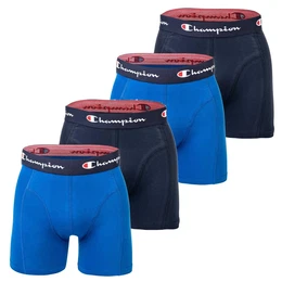 Herren Boxershorts, 4er Pack - Baumwolle, Logobund, einfarbig Blau/Marine L
