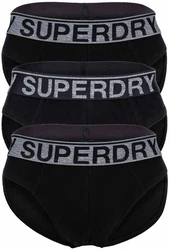 Superdry Herren Slips 3er Pack BRIEF TRIPLE PACK Schwarz