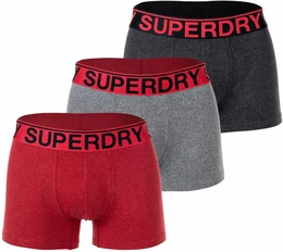 Herren Boxershorts, 3er Pack - TRUNK TRIPLE PACK, Logobund, Organic Cotton Rot/Schwarz/Grau S