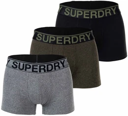 Herren Boxershorts, 3er Pack - TRUNK TRIPLE PACK, Logobund, Organic Cotton Schwarz/Grau/Grn S