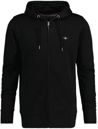 Herren Sweatjacke - REGULAR SHIELD FULL ZIP HOODIE, Kapuze, Baumwoll-Mix Schwarz S