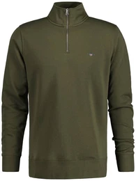 Herren Sweatshirt - REGULAR SHIELD HALF ZIP SWEAT, Reiverschluss-Kragen, Logo Grn S