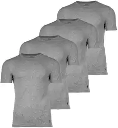 POLO Herren T-Shirts, 4er Pack - CLASSIC-4 PACK-CREW UNDERSHIRT, Rundhals, Stretch Cotton Grau XL