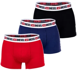 Herren Boxershorts, 3er Pack - UMBX-SHAWNTHREEPACK, Trunks, Logobund, Kontrast-Streifen, Cotton Stretch Blau/Rot/Schwarz S