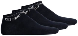 Herren Sneakersocken, 3er Pack - CASUAL COTTON, Logo Schwarz 44-47