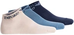 Emporio Armani Sneakersocken Herren 3er Pack CASUAL COTTON Marine/Nude/Blau
