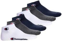 Unisex Socken, 6er Pack - Quarter Socken, Basic, Logo Blau/Wei/Grau EU 35-38
