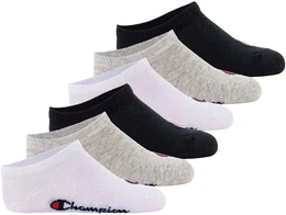 Kinder Socken, 6er Pack - Sneaker Socken, Logo, einfarbig Schwarz/Grau/Wei 31-34
