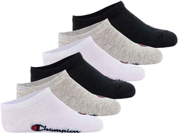Kinder Socken, 6er Pack - Sneaker Socken, Logo, einfarbig Schwarz/Grau/Wei 27-30