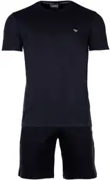 Herren Schlafanzug, kurz - INTERLOCK, Pyjama, Shorty, Cotton Schwarz XL
