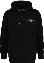 Herren Hoodie - REGULAR MEDIUM ARCHIVE SHIELD, Kapuzen-Sweatshirt, Cotton-Mix Schwarz 3XL