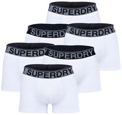 Superdry Herren Boxershorts TRUNK SIX PACK Weiß