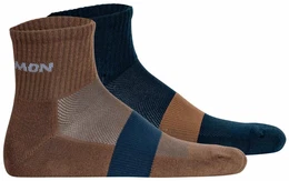 Unisex Quartersocken, 2er Pack - EVASION ANKLE, Wandersocken, atmungsaktiv Blau/Braun 39-41