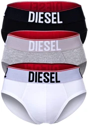 Diesel Herren Slips 3er Pack UMBR-ANDRETHREEPACK Schwarz/Grau/Weiß