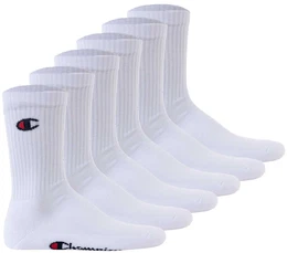 Unisex Socken, 6 Paar - Crew Socken Basic Wei EU 35-38
