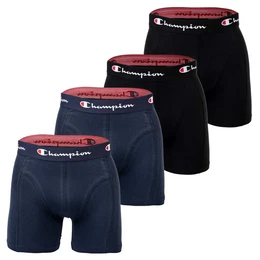 Herren Boxershorts, 4er Pack - Baumwolle, Logobund, einfarbig Blau/Schwarz 2XL