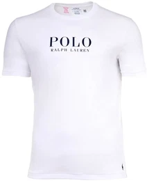 POLO Herren T-Shirt - CREW-SLEEP TOP, Schlafshirt, kurz, Rundhals, Baumwolle Wei M