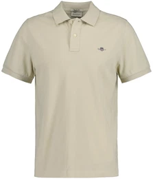 Herren Poloshirt - REGULAR SHIELD, Kurzarm, Knopfleiste, Pique, Stickerei Beige L
