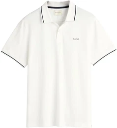 Herren Poloshirt - TIPPING PIQUE RUGGER, Kurzarm, Knopfleiste, Logo, uni Wei 2XL
