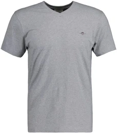 Herren T-Shirt V-Neck, Slim Fit - SLIM SHIELD V-NECK T-SHIRT, Kurzarm, Cotton Grau L