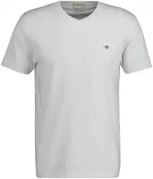 Herren T-Shirt V-Neck, Slim Fit - SLIM SHIELD V-NECK T-SHIRT, Kurzarm, Cotton Wei L