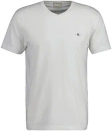Herren T-Shirt V-Neck, Slim Fit - SLIM SHIELD V-NECK T-SHIRT, Kurzarm, Cotton Wei XL