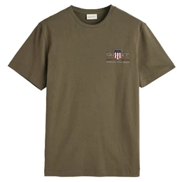 Herren T-Shirt - REG ARCHIVE SHIELD EMB, Rundhals, kurzarm, Stickerei Grn M