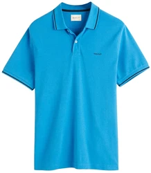 GANT Poloshirt TIPPING PIQUE RUGGER Hellblau/Blau/Türkis/Pastell