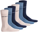 Emporio Armani Herren Socken 6er Pack Casual Cotton Kurzsocken Marine/Nude/Blau