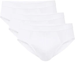 Herren Slip, 3er Pack - Natural Benefit, Elastikbund, Single Jersey Wei L (52/54)