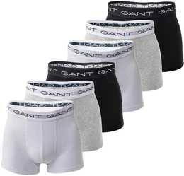 Herren Boxershorts, 6er Pack - Trunks, Cotton Stretch, Logo, einfarbig Grau 2XL