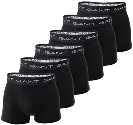 Herren Boxershorts, 6er Pack - Trunks, Cotton Stretch, Logo, einfarbig Schwarz L