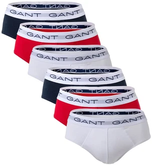 GANT Herren Slips 6er Pack Briefs Logo-Bund Cotton Stretch