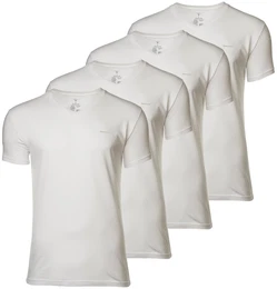 Herren T-Shirt, 4er Pack - V-NECK T-SHIRT 4-PACK, V-Ausschnitt, kurzarm, Cotton Wei S